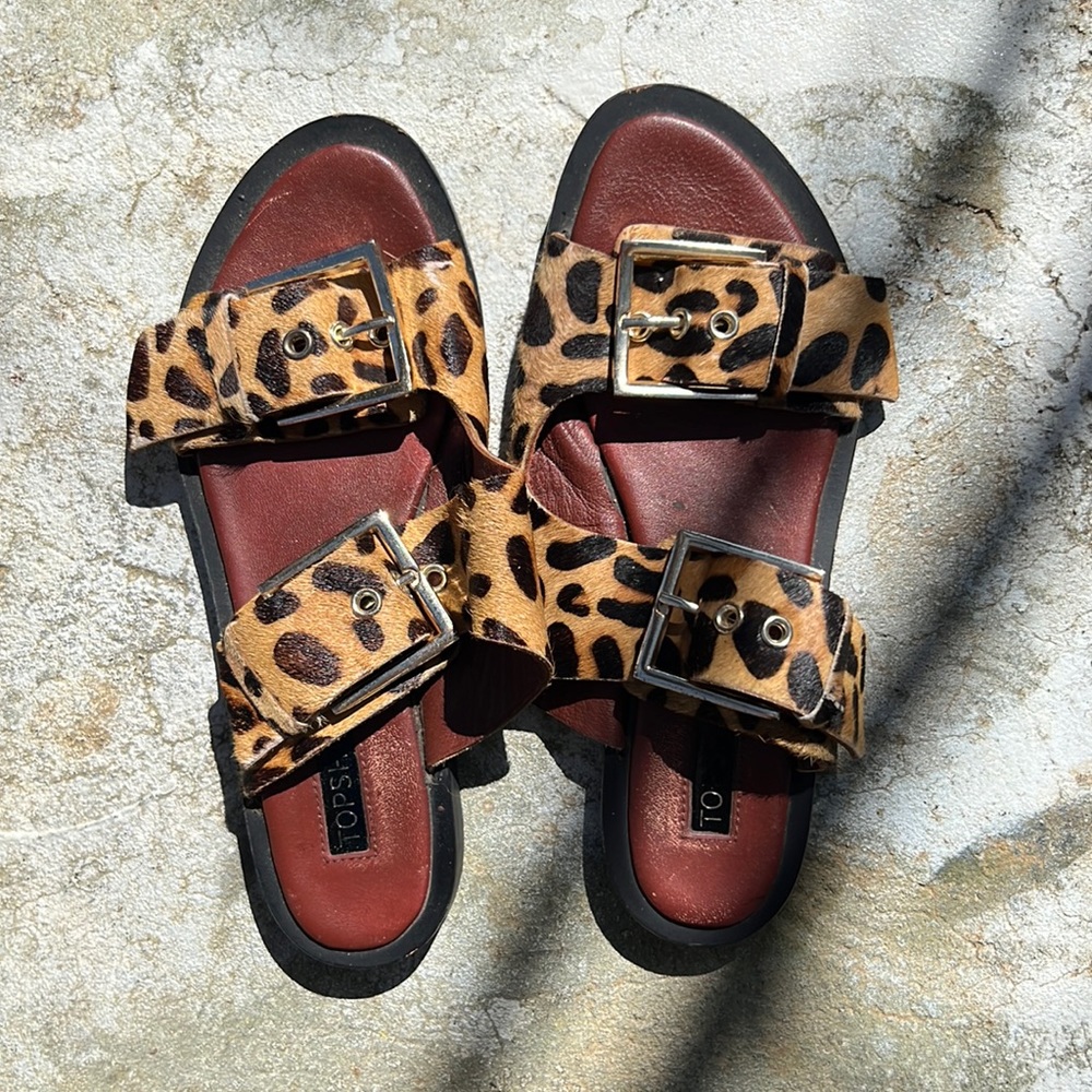 Topshop Cheetah Print Sandals